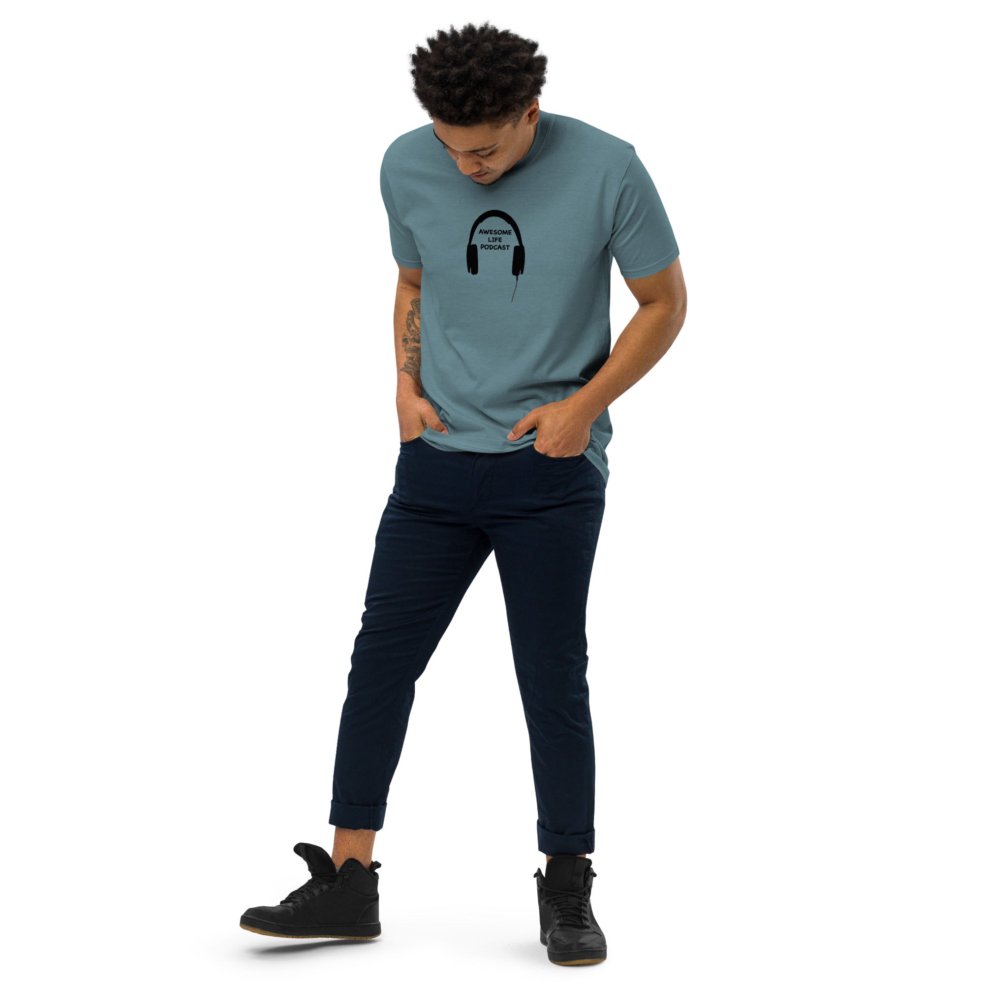 Awesomelife Podcast Men’s premium heavyweight tee