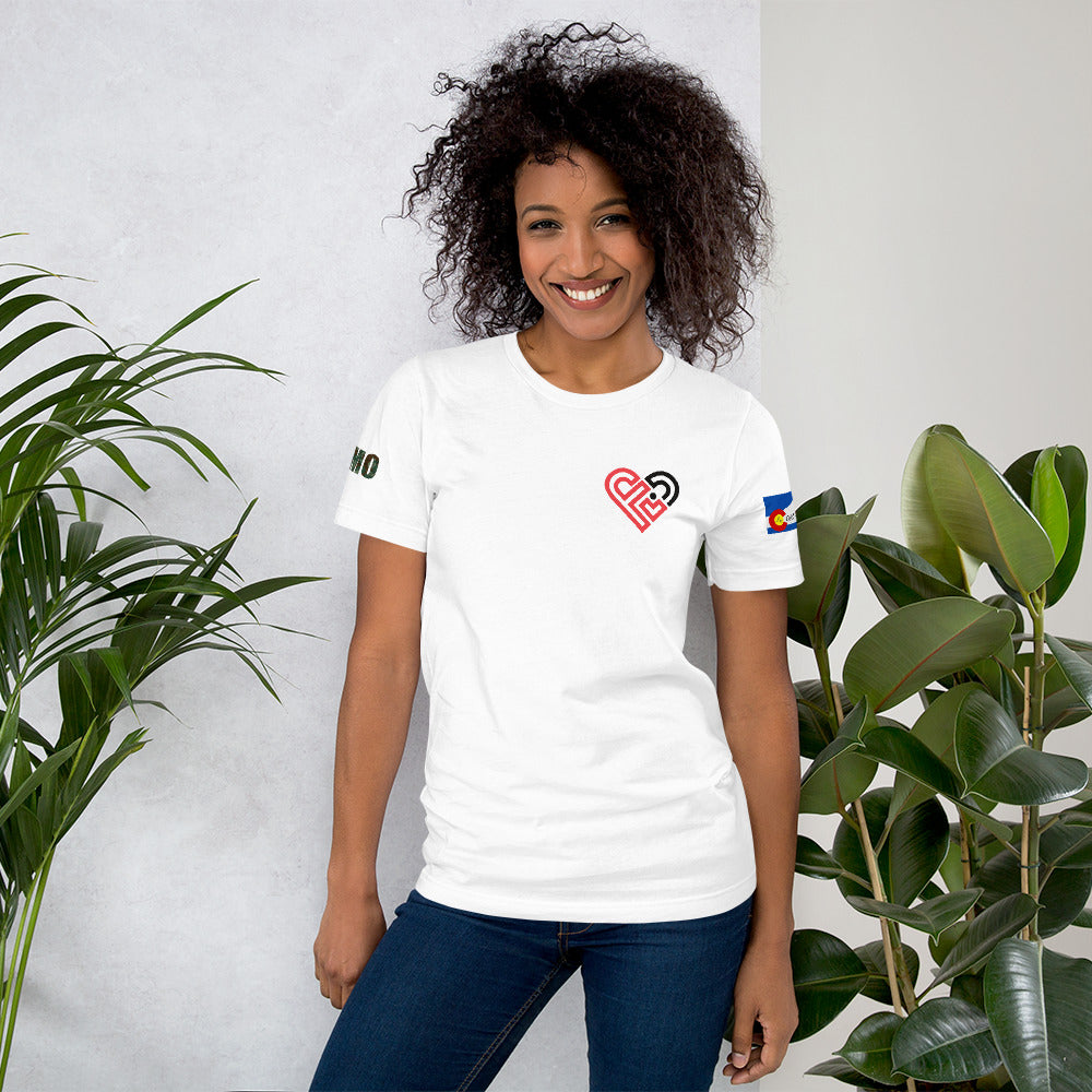 Awesomelife TeamFit White Bella + Canvas 3001 Unisex Short Sleeve Jersey T-Shirt with Tear Away Label