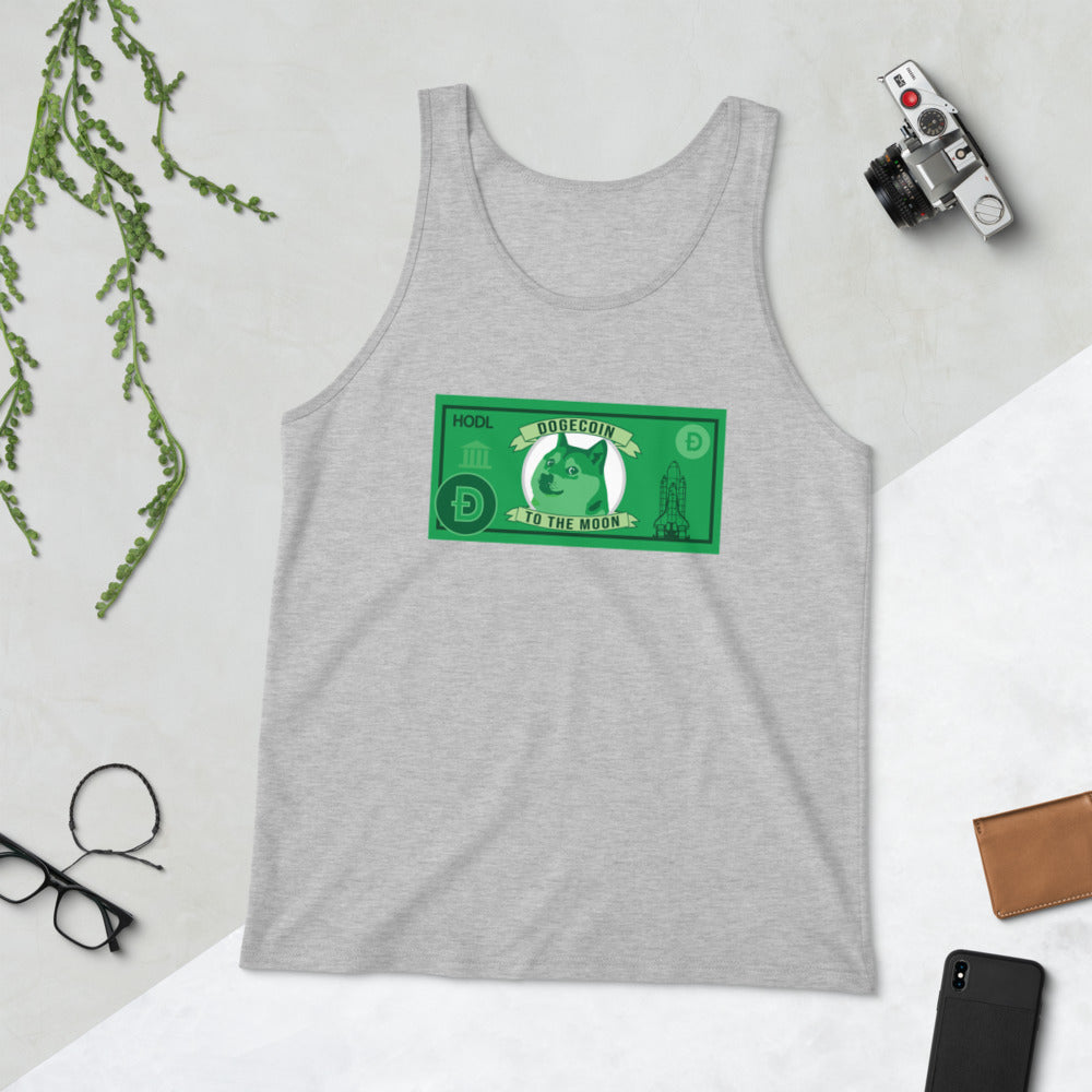 Crypto Life Doge Dollar Unisex Tank Top