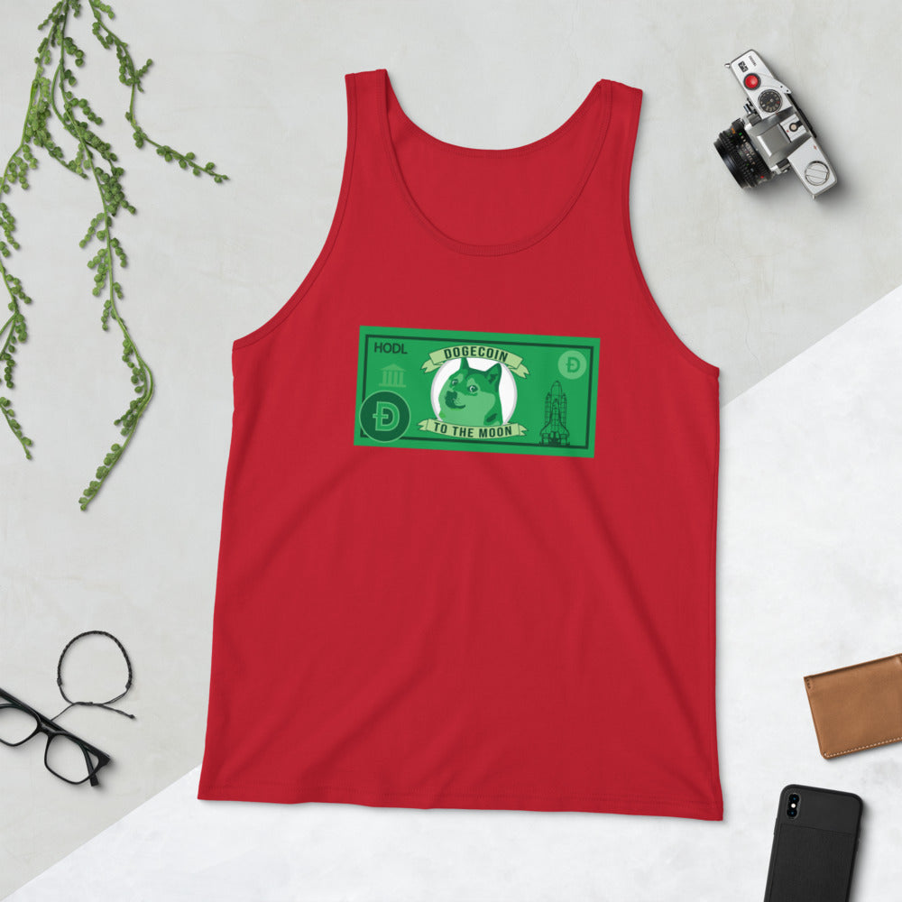 Crypto Life Doge Dollar Unisex Tank Top